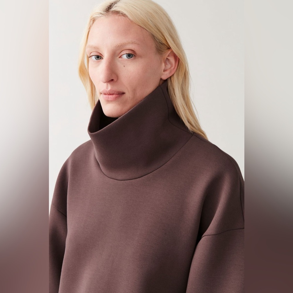 COS Purple Roll Neck Scuba Top Sweater Size XS - Picture 2 of 9